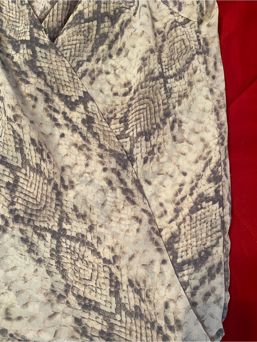 Size Small Japna Gray Snake-Print Halter Camisole high-low sheer evening office - Picture 4 of 9